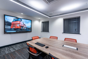 AV system including LED display in board room